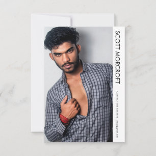 Modern professionell modell skådespelare foto komp kort
