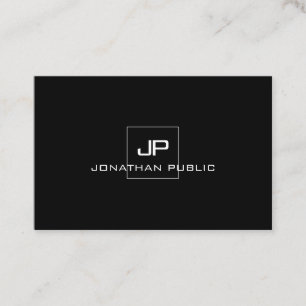 Modern Professionell Monogram Black White-Elegant Visitkort