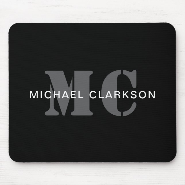 Modern Professionell Monogram Black & White Musmatta (Framsidan)
