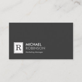 Modern Professionell Monogram Black White Visitkort