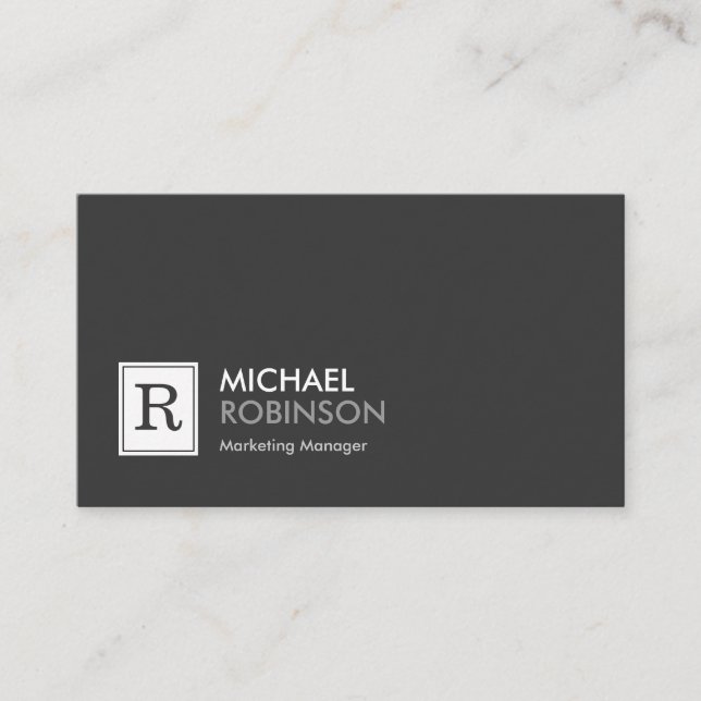 Modern Professionell Monogram Black White Visitkort (Framsida)