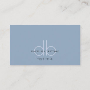 Modern Professionell Monogram Blue Visitkort