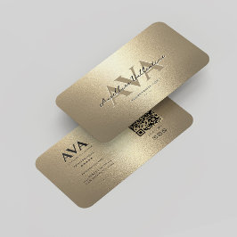 Modern Professionell Monogram Elegant Faux Guld Visitkort