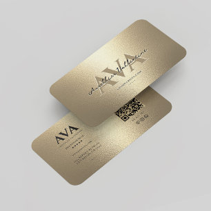 Modern Professionell Monogram Elegant Faux Guld Visitkort