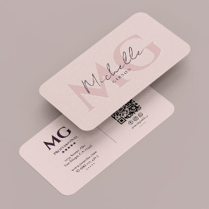 Modern Professionell, monogram, estetisk Rosa Visitkort