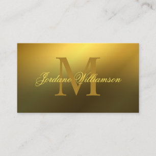 Modern Professionell Monogram Guld-övertoning Visitkort