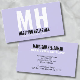 Modern Professionell Monogram-Lila Visitkort