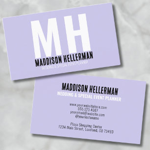 Modern Professionell Monogram Lila Visitkort