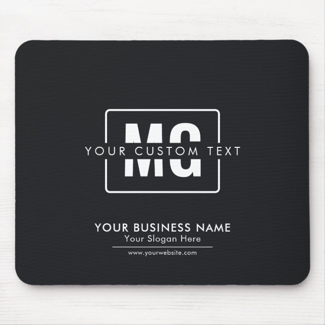 Modern Professionell Monogram Logotyp Black & Whit Musmatta (Framsidan)