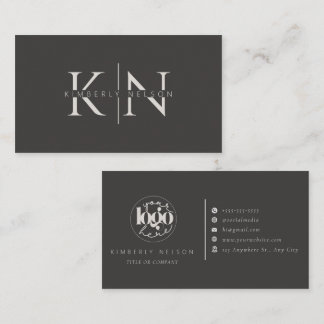 Modern Professionell Monogram - minimalistisk Visitkort