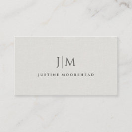 Modern Professionell Monogram-minimalistiskt Grått Visitkort
