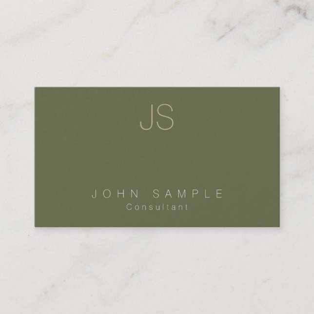 Modern Professionell Monogram Pearl Avslutar lyx Visitkort (Framsida)