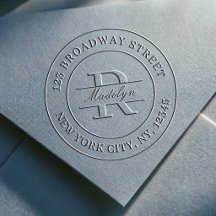Modern professionell monogram returadress