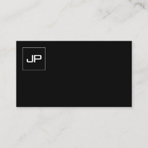 Modern professionell monogram svart vit BW enfärga Visitkort