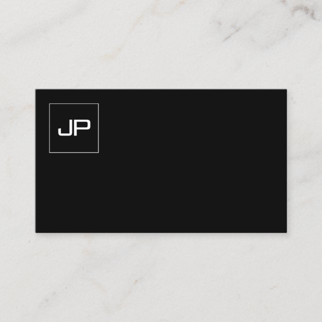 Modern professionell monogram svart vit BW enfärga Visitkort (Framsida)