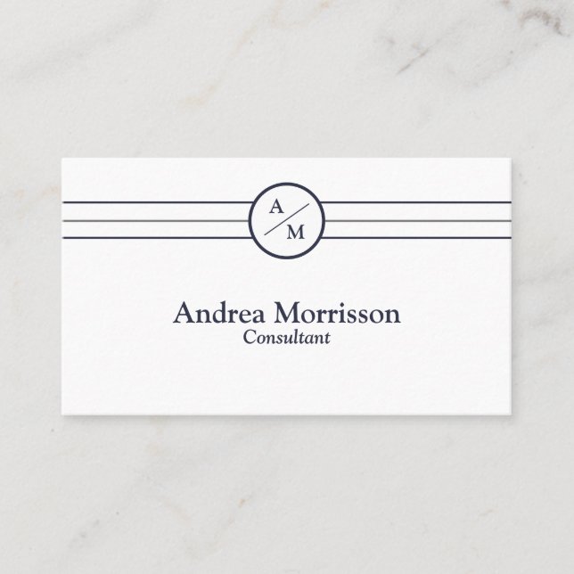 Modern Professionell Monogram Visitkort (Framsida)