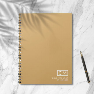 Modern Professionell Monograminitial Senap Anteckningsbok