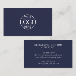 Modern Professionell Navy Blue Company Logotyp Visitkort