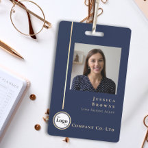 Modern professionell Navy Gold Foto Logo QR-kod