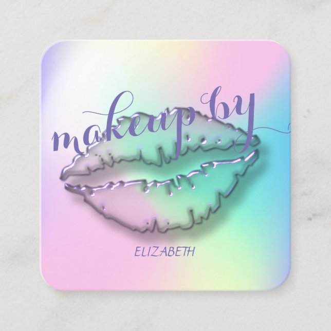 Modern Professionell Ombre,Makeup,Lip Fyrkantigt Visitkort (Framsida)