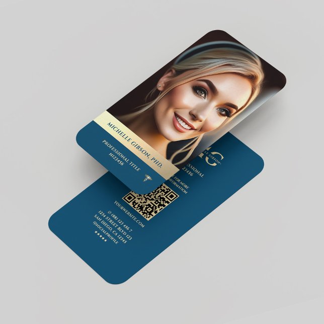 Modern Professionell Personal Branding Regal Blue Visitkort (Modern Monogram Professional Elegant Regal Blue Qr Business Card
)