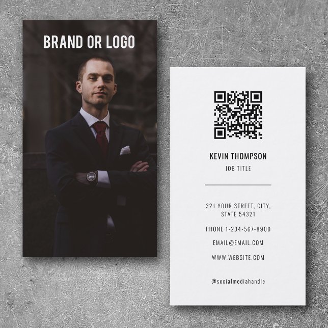 Modern Professionell Photo Business Logotyp QR-kod Visitkort (Modern Professional Photo Business Logo QR Code Business Card)