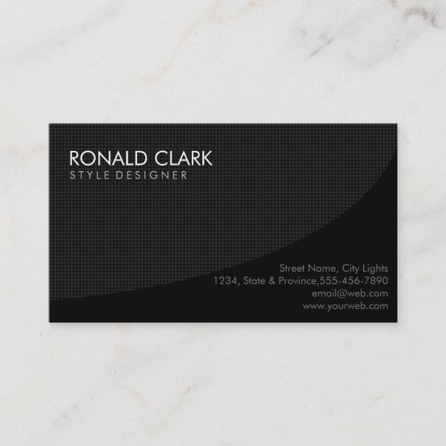 Modern Professionell Plain Black Grått SimpleElega Visitkort (Framsida)