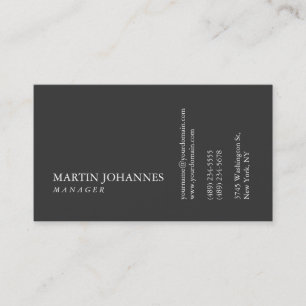 Modern Professionell Plain Grått Affärskort Visitkort