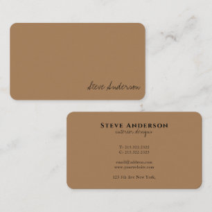 Modern Professionell Plain Light Brown Namntecknin Visitkort