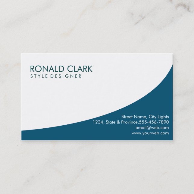 Modern Professionell Plain Sea Blue Automative Visitkort (Framsida)