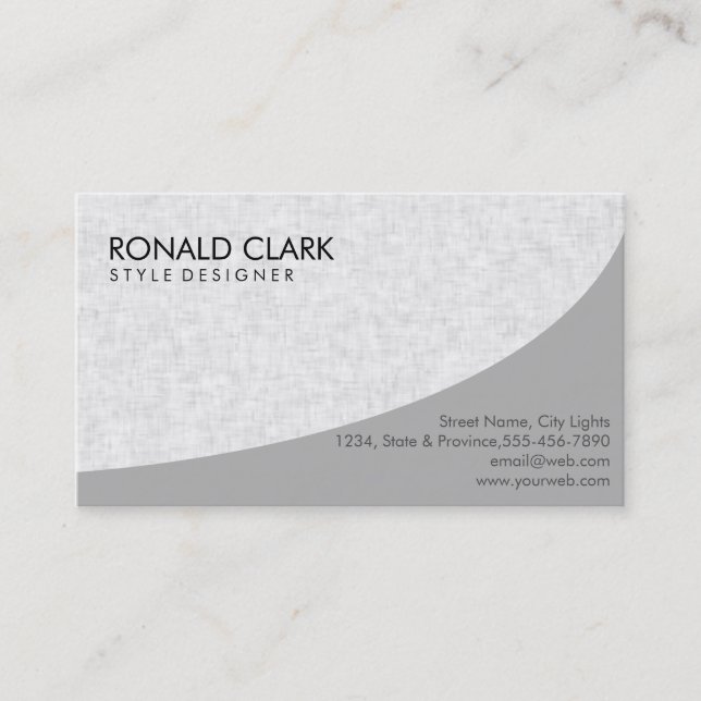 Modern Professionell Plain White Grått Simple Visitkort (Framsida)
