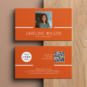 Modern professionell QR CODE-logotyp, orange Visitkort