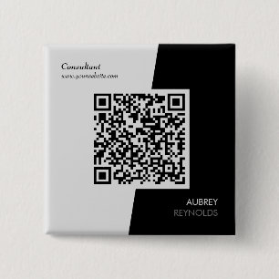 Modern Professionell QR-kod, svart och vit Knapp