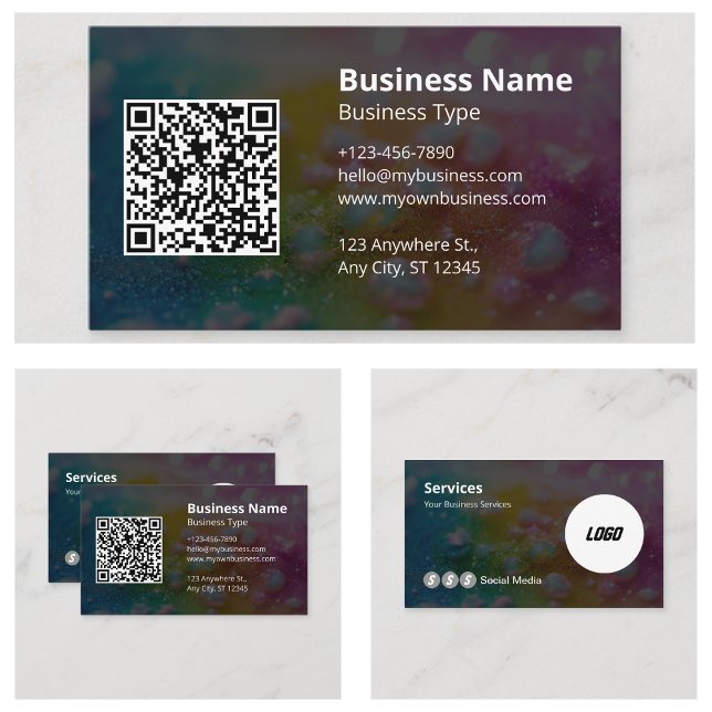 Modern Professionell QR-kod Webbplats Sociala Medi Visitkort (Modern Professional QR Code Website Social Media Business Cards)