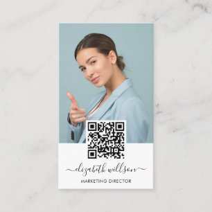 Modern Professionell QR-kodfoto för Trendig Visitkort
