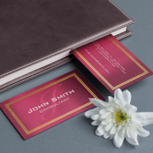 Modern Professionell Raspberry Rosa Gold Foil Ram Visitkort