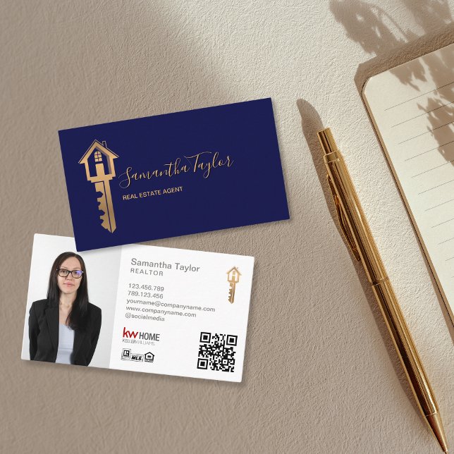 Modern Professionell Real Gods Lägg till bild QR-k Visitkort (Skapare uppladdad)