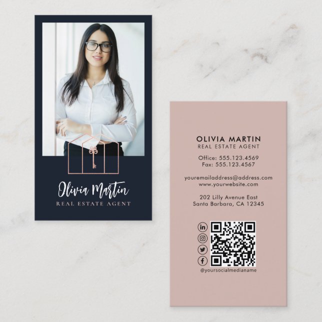 Modern Professionell Real Gods Photo & Logotyp Visitkort (Fram/baksida)