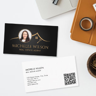 Modern Professionell Real Gods Photo QR-kod Visitkort