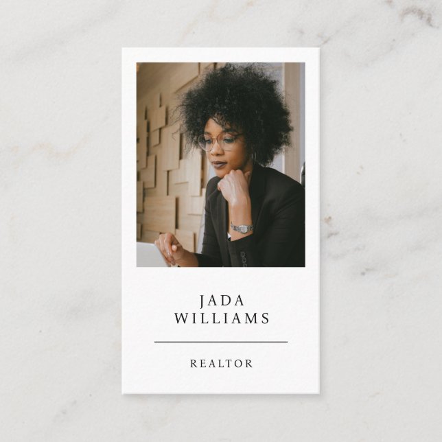 Modern Professionell Realtor Photo Visitkort (Framsida)