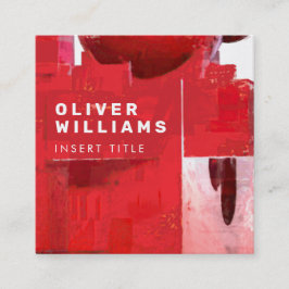 Modern Professionell Red Abstrakt Structure Fyrkantigt Visitkort