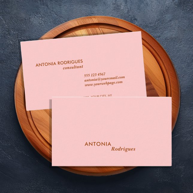 Modern professionell rosa visitkort (Blush Pink and Orange Modern and Professional business cards. Add your name and details buy online)