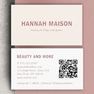 Modern, professionell, salon, beige, Qr-kod Visitkort