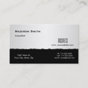 Modern Professionell Silver Metall konsult Visitkort
