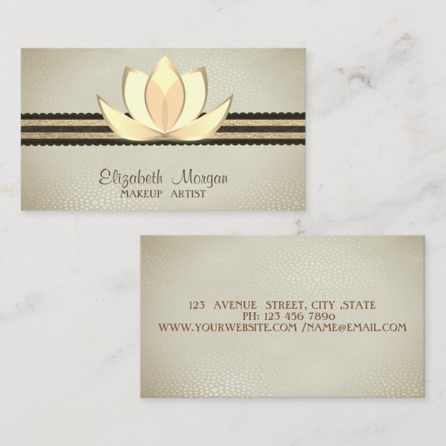 Modern Professionell Stylish Modern, Lotus Visitkort (Fram/baksida)