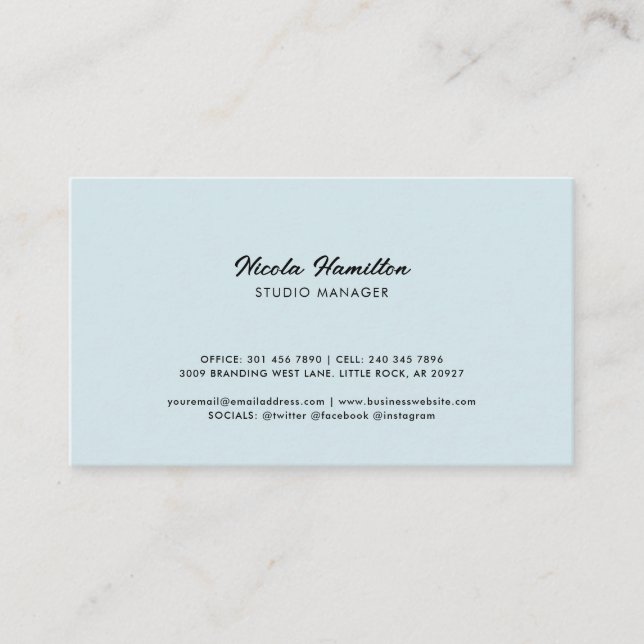 Modern Professionell Stylist-skript Visitkort (Framsida)