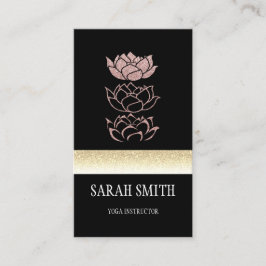 Modern professionell svart guld lotus visitkort