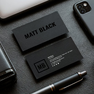 Modern professionell svart kraft enkel elegant visitkort