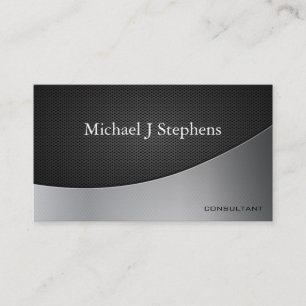 Modern Professionell Svart Metall Texturerad Enkel Visitkort
