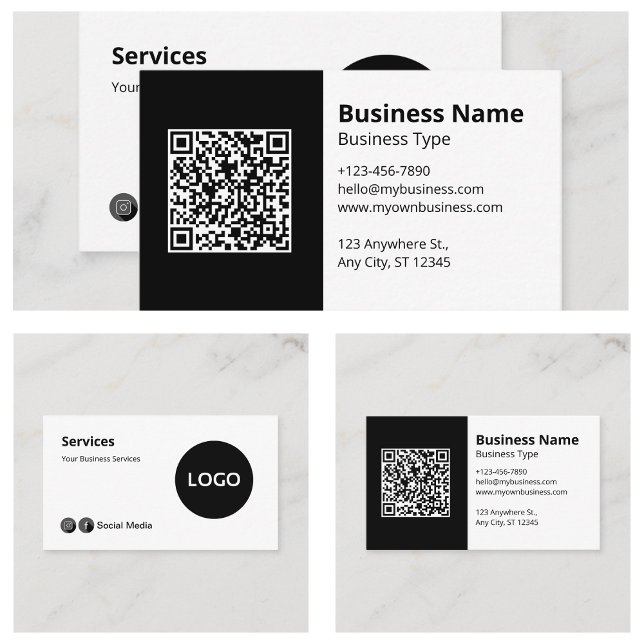 Modern Professionell Svart Vit Visitkort (Modern Professional Black White Business Cards
)